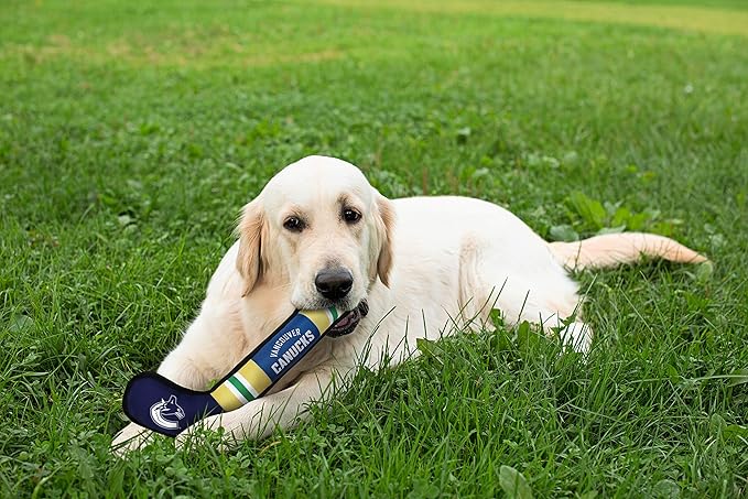 Pets First NHL Vancouver Canucks Stick Toy for Dogs & Cats. Play Hockey with Your Pet with This Licensed Dog Tough Toy Reward!