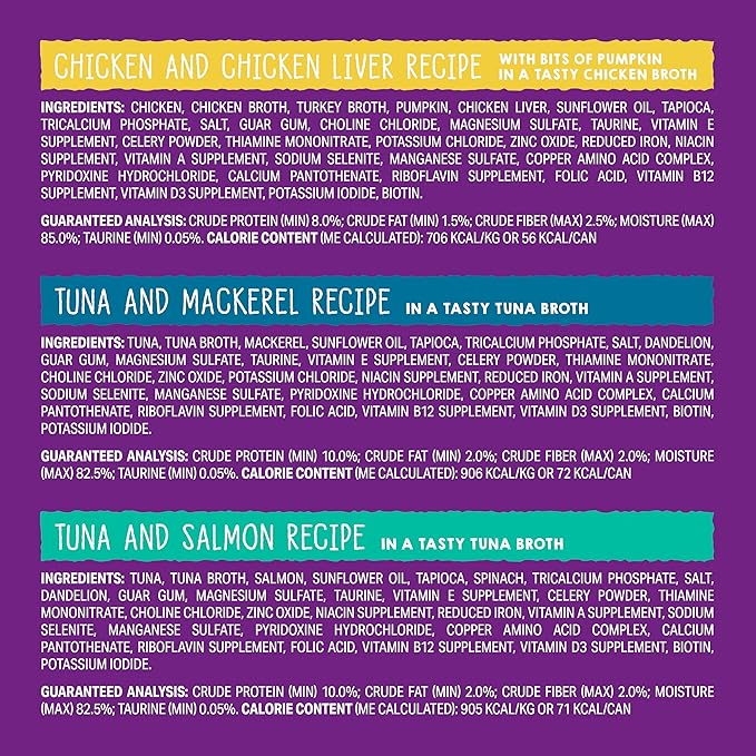 Stella & Chewy's Carnivore Cravings Savory Shreds - Wet Cat Food - High-Moisture Formula with Premium Real Meat - Perfect for Picky Eaters - Variety Pack, 2.8 oz, 24 Count