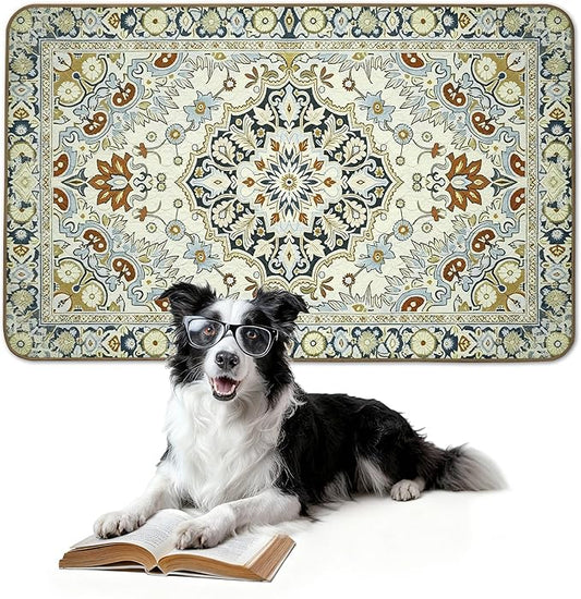 FXW Washable Pee Pads for Dogs, Puppy Pads with Super Absorbent, Specifically Designed for FXW Rollick/Homeplus 24inch 6 Panels Dog Playpen, 39" x 63" Rectangle, Boho Beige, 1 Pack