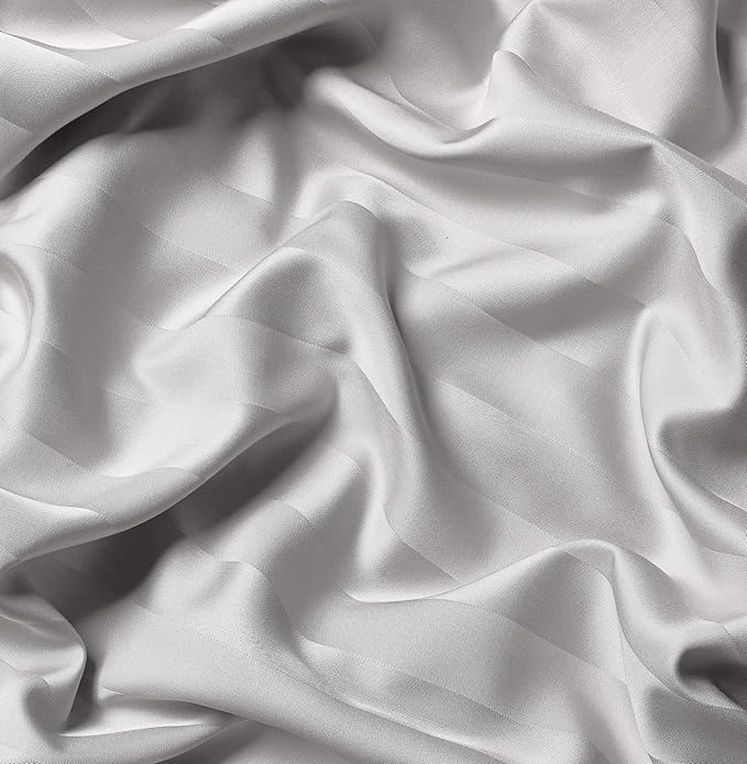 Pure Bamboo King Sheets, Genuine 100% Organic Viscose Derived from Bamboo Bed Sheet Set, Luxuriously Soft & Cooling, Double Stitching, 2 Year Quality Promise (King, Jacquard White)