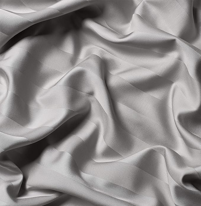 Pure Bamboo California King Sheets, Genuine 100% Organic Viscose Derived from Bamboo Bed Sheet Set, Soft & Cooling, Double Stitching, 2 Year Quality Promise (California King, Jacquard Silver)